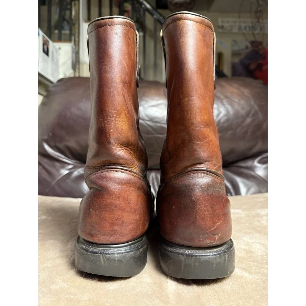 Vintage Red Wing SuperSole Steel Toe Lined Brown Leather Boots 9.5 D USA